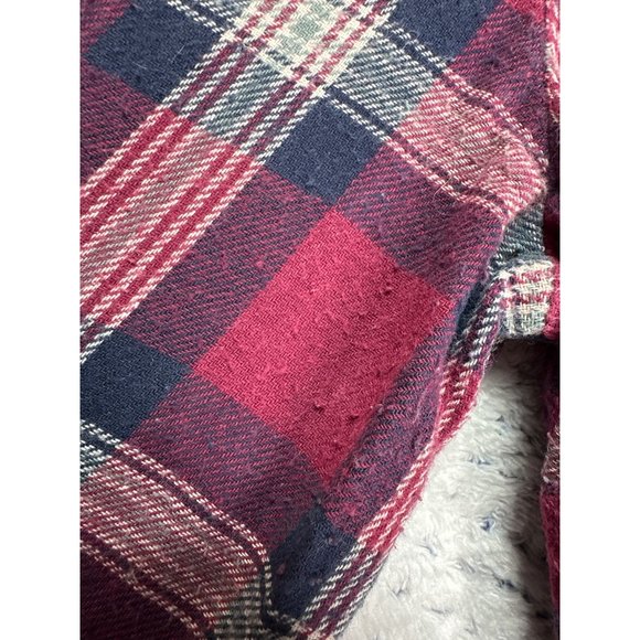 Paper Tee Buffalo Plaid Hoodie Shacket Womens Red Large Medium Weight Long Sleev - Picture 6 of 11